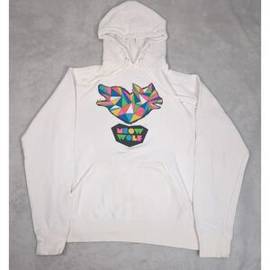WOLF White Hoodie with Colorful Geometric Design